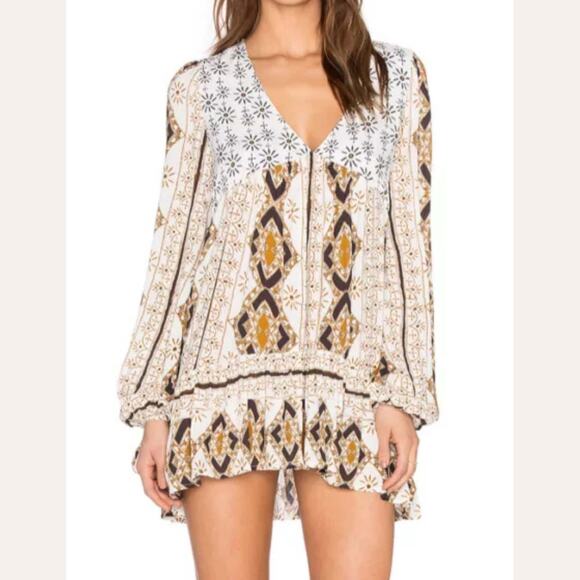Free People Tops - Free People Peasant Style Down by the Bay Tunic Ivory Combo Size Medium
